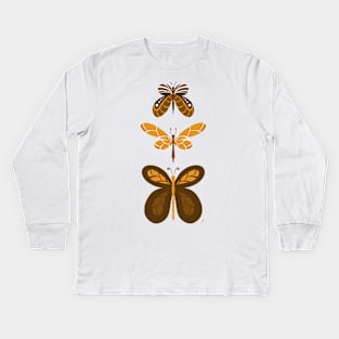 Butterflies Orange Kids Long Sleeve T-Shirt